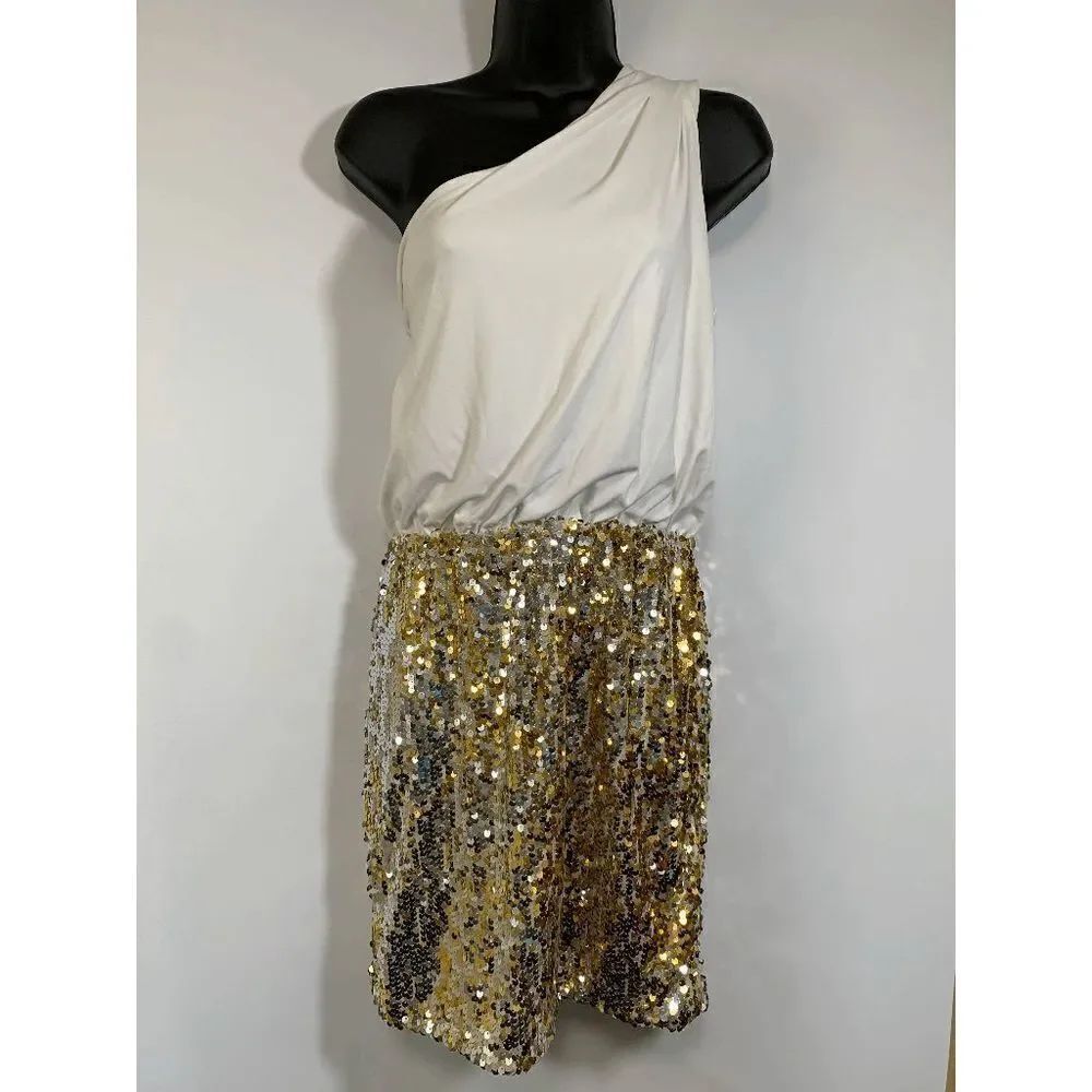 City Triangles One Shoulder Sequin Dress